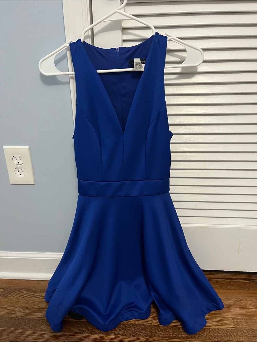 B Darlin Royal Blue V-Neck Fit & Flare Mini Dress